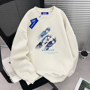 长袖 WASSUP秋冬季 宽松休闲情侣装 圆领卫衣男女同款 上衣 2025新款