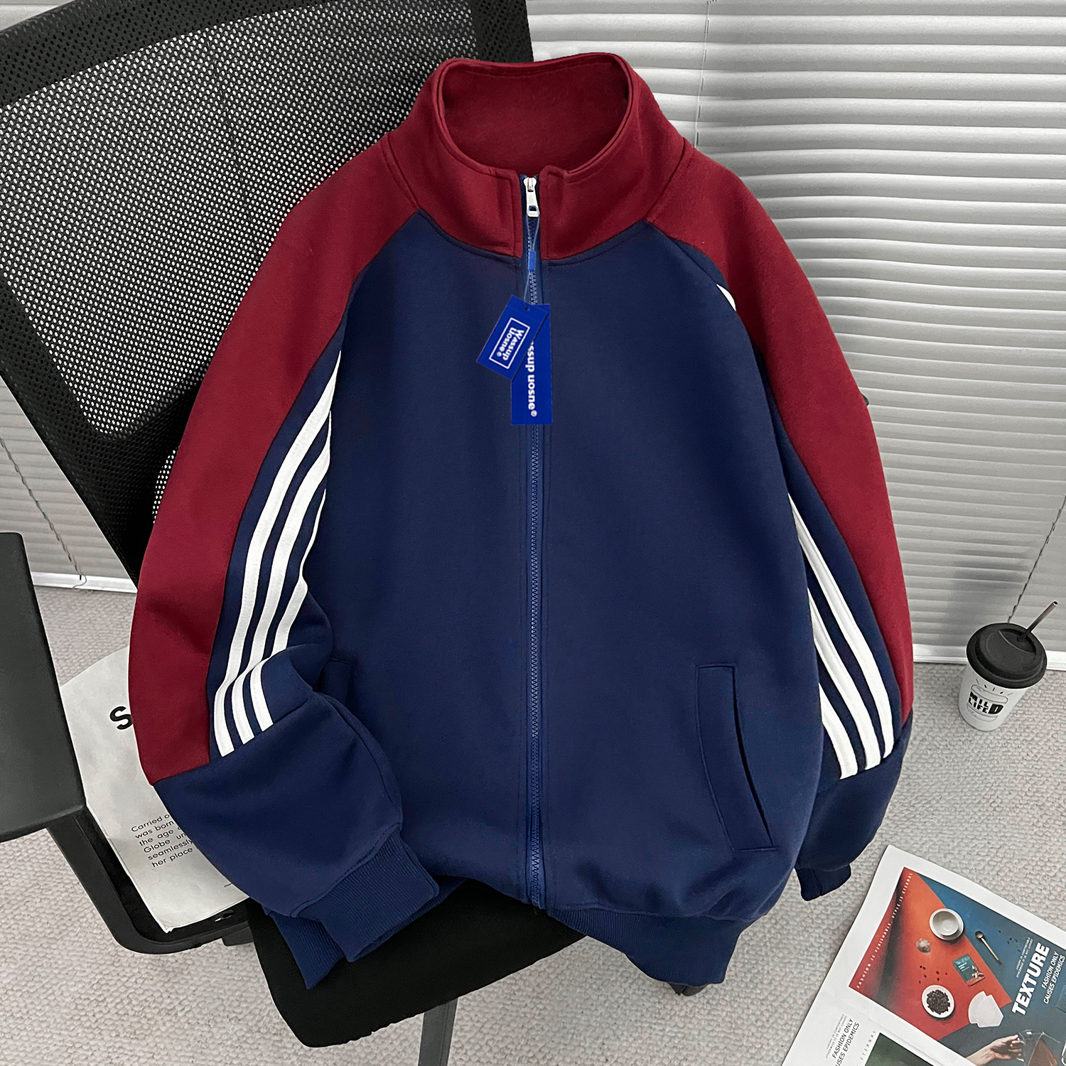 【官方正品】WASSUP立领拼接外套