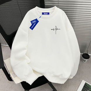 宽松休闲加绒加厚长袖 圆领卫衣男女同款 上衣 秋冬季 WASSUP基础款