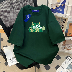 T恤男女同款 五分袖 纯棉夏季 国潮牌宽松情侣装 上衣 新款 WASSUP短袖