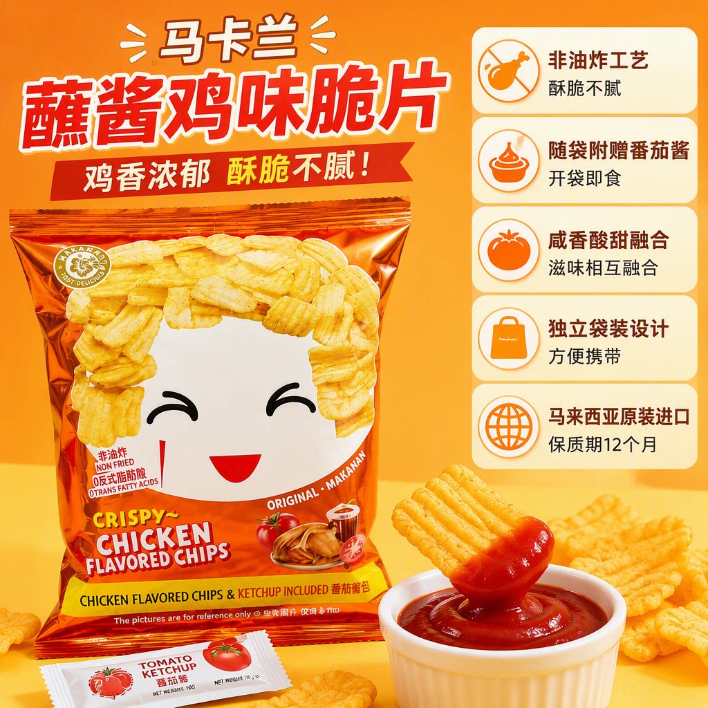 马卡兰膨化零食芝士圈薯条鸡味片