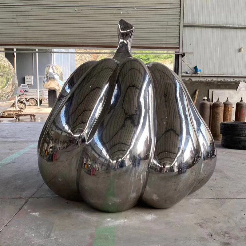 不锈钢南瓜雕塑镜面仿真瓜果蔬菜金属摆件绿化园林景观,商业/办公家具,雕塑,淘宝优惠券,粉丝福利购,淘宝优惠卷