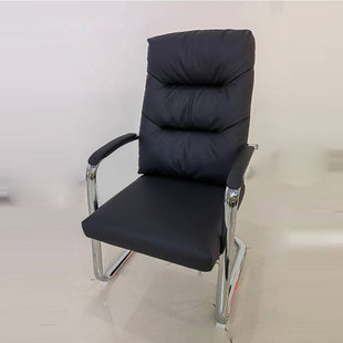 弓形电脑椅舒适高背会议接待培训办公室职员皮质久坐书房靠背椅子