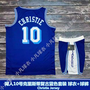 独行侠队00号克里斯蒂复古城市版球衣裤套装湖人男美式定制篮球服