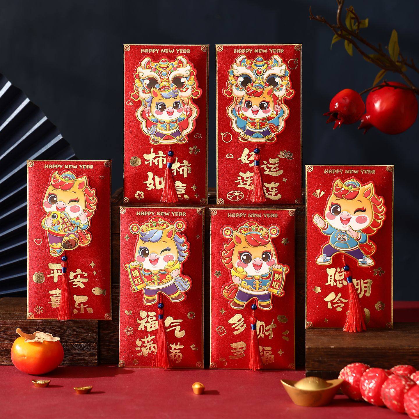 2026新款立体烫金流苏红包新年新春卡通压岁包马年创意利是封批货