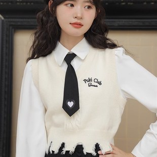 洋气时尚 早春秋叠穿毛衣马甲法式 时髦减龄针织上衣背心外套女甜美