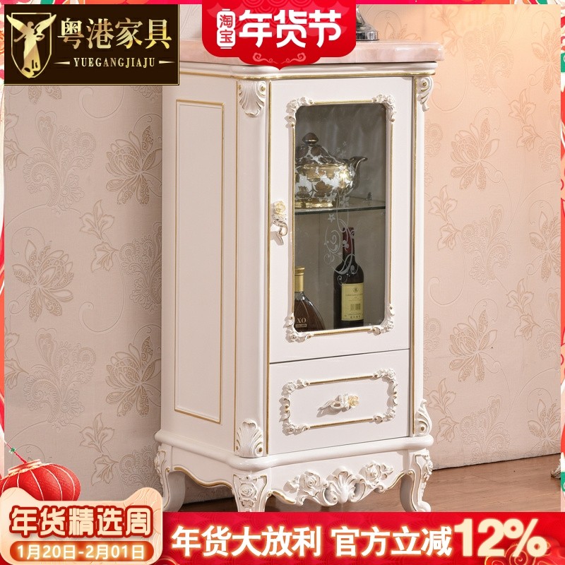 欧式单门酒柜 美式别墅客厅描金银实木雕花储物柜边柜角落装饰柜,住宅家具,酒柜,淘宝优惠券,粉丝福利购,淘宝优惠卷