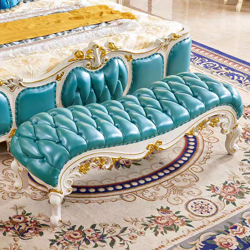 欧式床尾凳卧室全实木换鞋凳