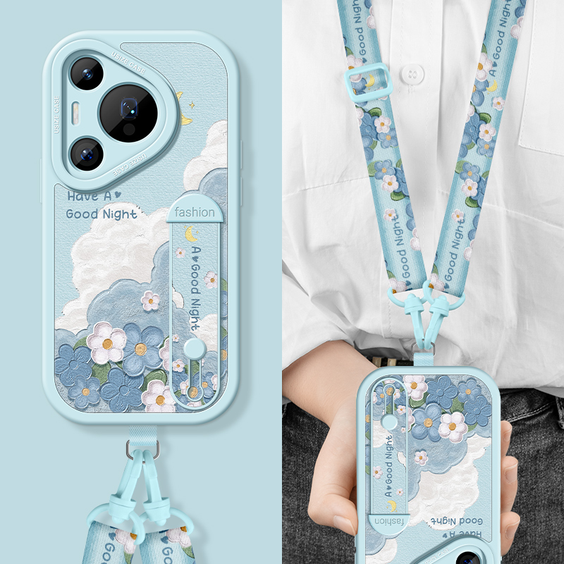 适用华为pura80手机壳斜跨可背