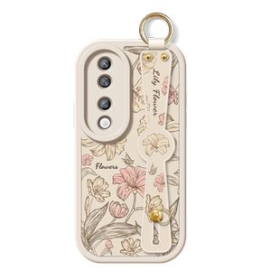 腕带适用vivos19手机壳女款vivos19pro保护套新款vivo挂绳防摔s20硅胶全包s18pro高级背带viv0花朵pro软外壳