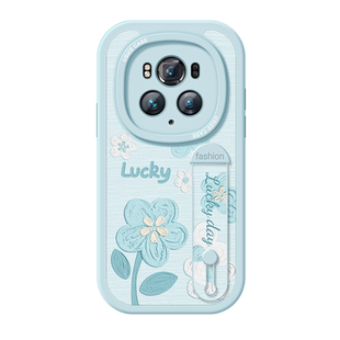 适用荣耀magic6手机壳新款魔术7Pro小羊皮腕带magic4至臻版油画花朵x50女款30支架por全包保护套防摔