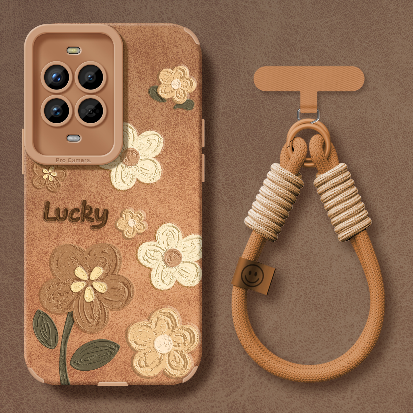 适用华为nova14手机壳咖色秋冬