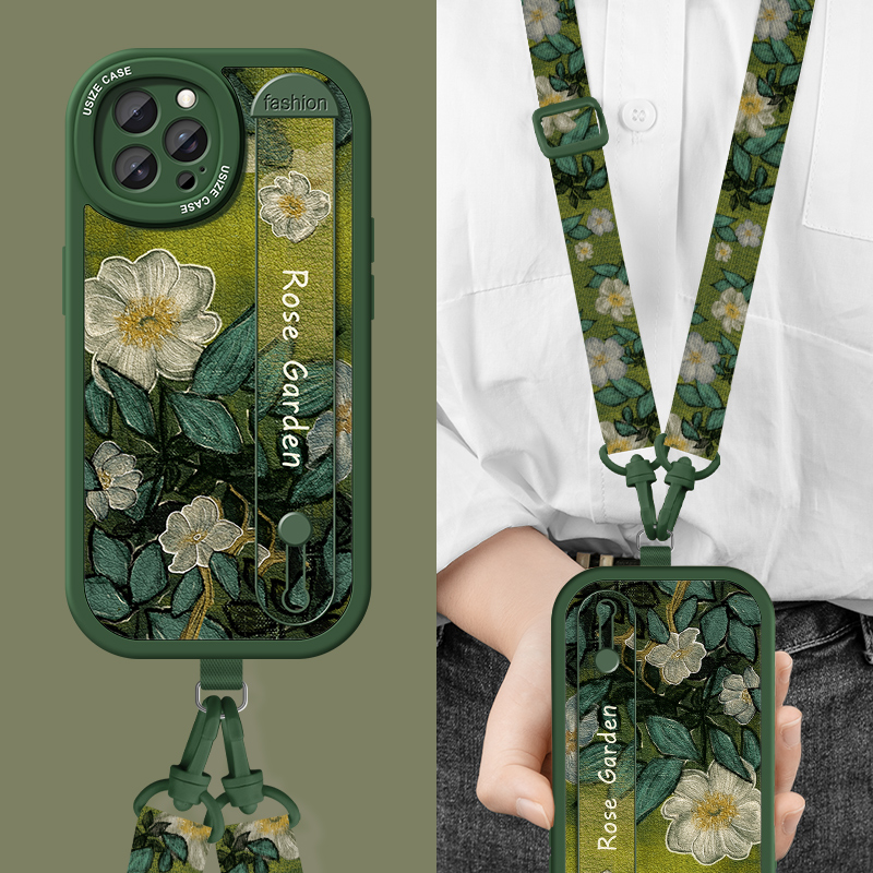 适用苹果手机壳带挂绳支架高级