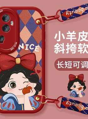 适用opporeno11手机壳女款oppo reno10pro+保护套防摔find x6硅胶斜挎reno9挂绳8pro软外壳reno7新款格子公主