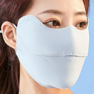 冰丝口罩防紫外线女防晒面罩夏天遮阳全脸加 春夏季 UPF50 2026新款