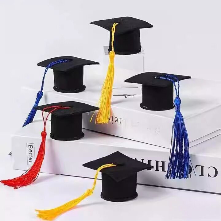 毕业帽子迷你学士帽超小号博士帽子流苏手工娃娃棒棒糖配件装饰品