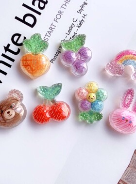 切面太阳花彩虹樱桃DIY手工配件水杯贴奶油胶装饰收纳盒风扇贴