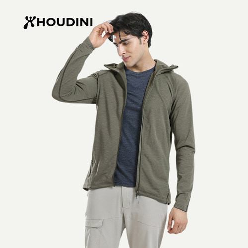 HOUDINI胡丁尼 Outright直率户外男保暖连帽抓绒衣外套229664