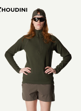 HOUDINI胡丁尼Pace Flow疾速女25春秋网眼洞洞立领抓绒衣外套