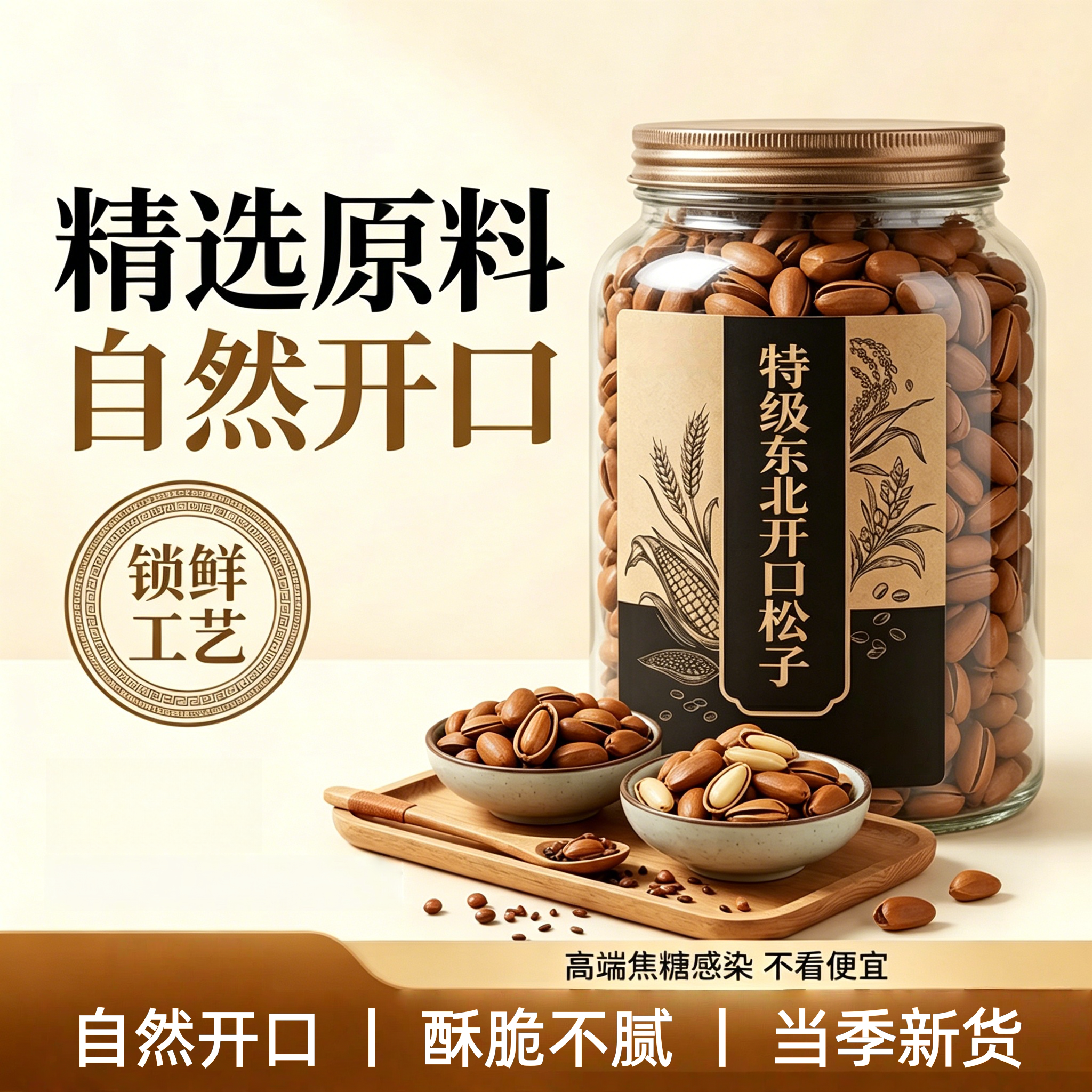 农科院2026新货开口东北松子坚果散装称斤手剥特大红松籽年货特产