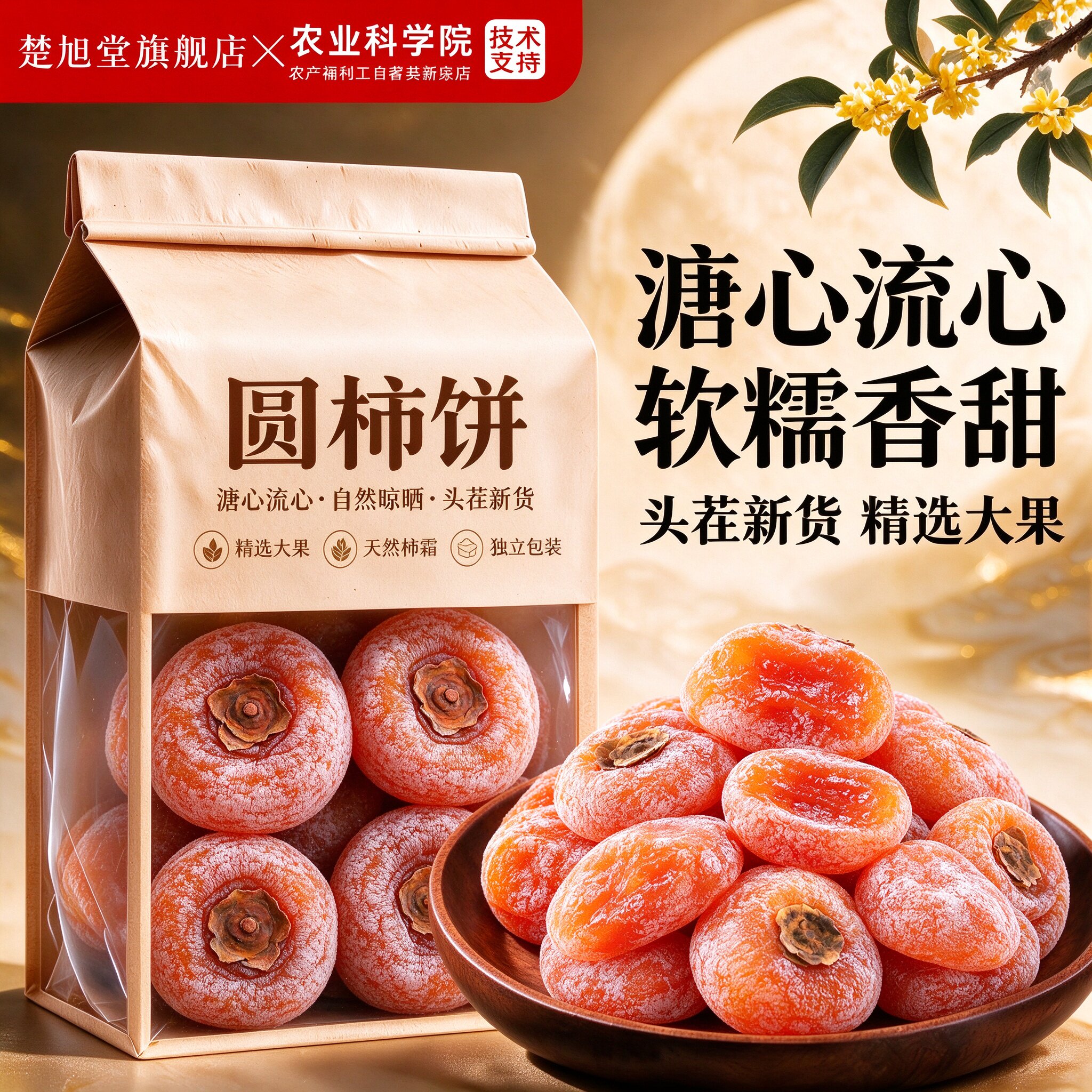 正宗老式柿子饼官方旗舰店霜降无添加吊干柿子饼大全无添加产地发