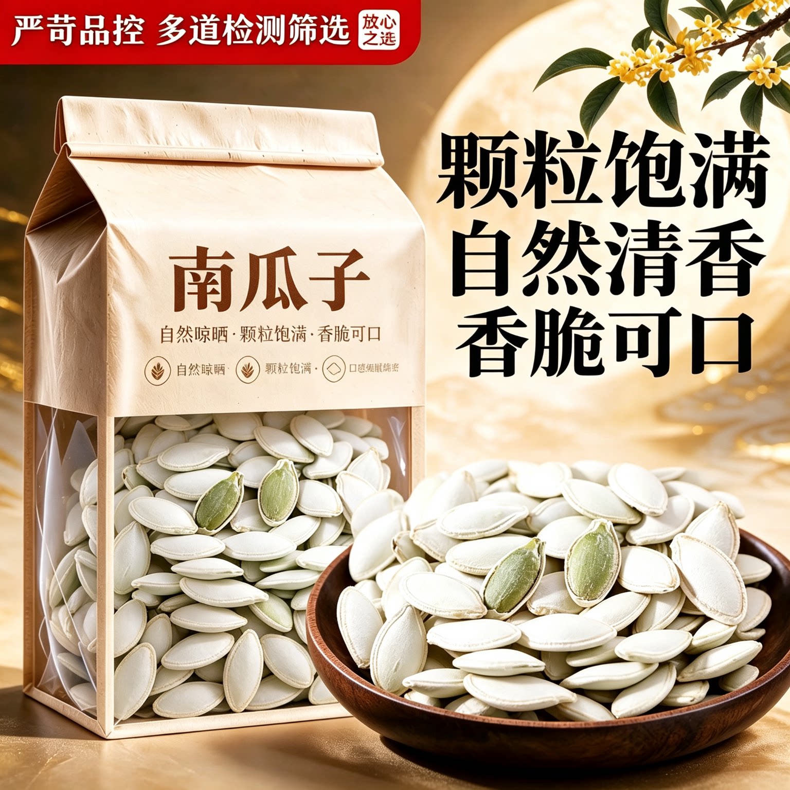 南瓜子2026新货原味椒盐味生炒货坚果带壳500g休闲年货炒熟南瓜籽