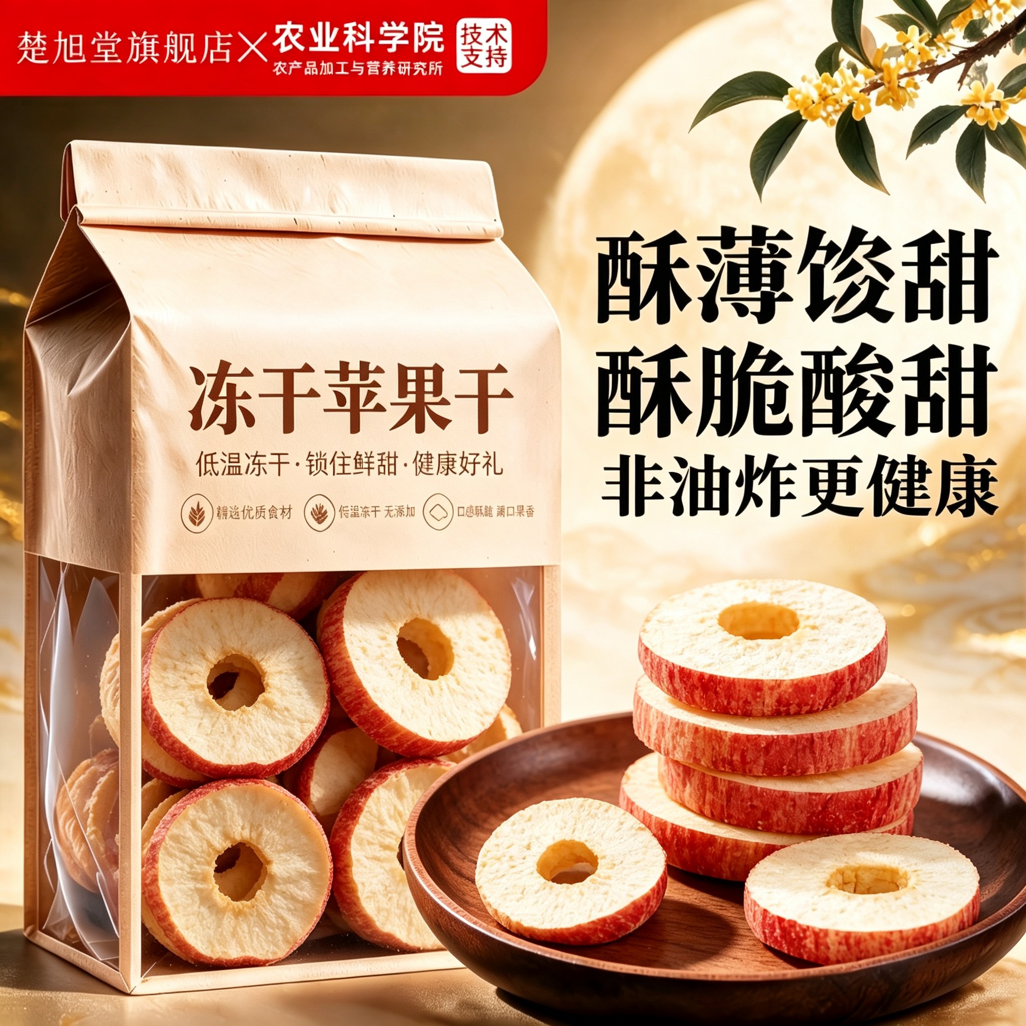 冻干苹果干脆片厚切无糖无添加官方旗舰店新疆阿克苏纯苹果片泡水