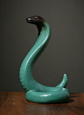 陶瓷十二生肖招财蛇创意补角缺角摆件摆设动物工艺礼品