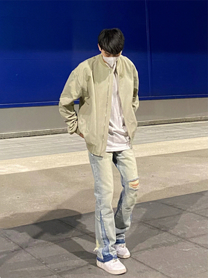 飞行员夹克外套男春秋潮流棒球服情侣款hiphop设计感高街痞帅上衣