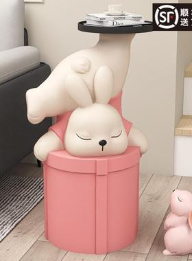 2023兔年兔子落地摆件家居饰品客厅电视柜沙发旁装饰收纳乔迁礼物