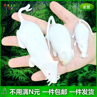 软胶仿真老鼠小白鼠白色耗子田鼠大小号幼儿园儿童玩具假动物模型