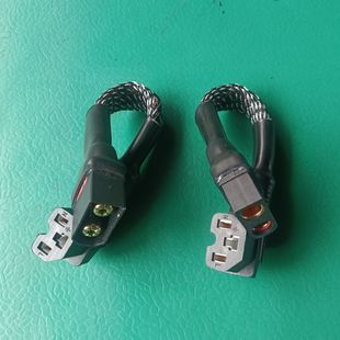 10平方电动车品字插头弯头转qs8-s加粗耐高温电源转换线连接线