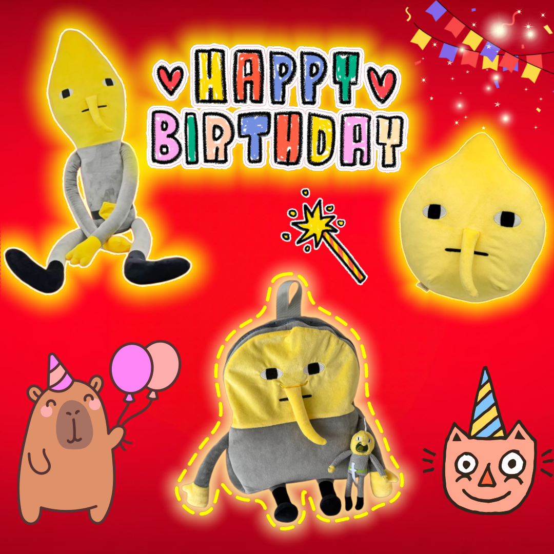 柠檬公爵背包探险活宝黄色柠檬公仔可爱长腿抱枕毛绒玩偶生日礼物
