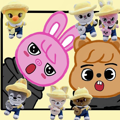 SKZ 幼稚园坐姿娃娃 FELIX日本场周FELIX 帽子衣服公仔straykids