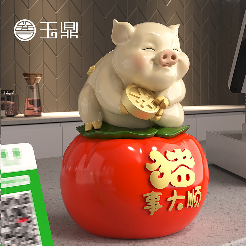尊玉鼎树脂存钱罐新中式客厅可爱图片