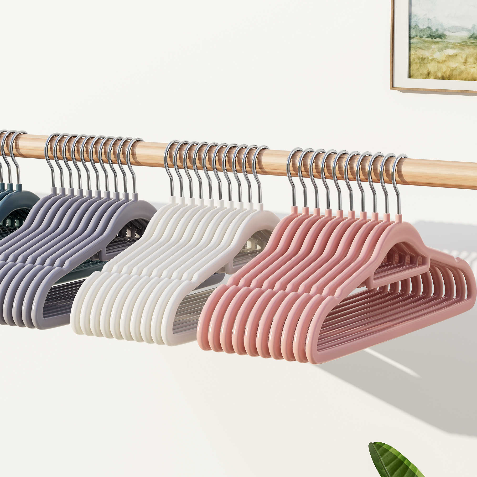 植绒衣架家用衣柜挂衣整理师同款衣挂无痕防滑毛衣收纳晾衣服撑子