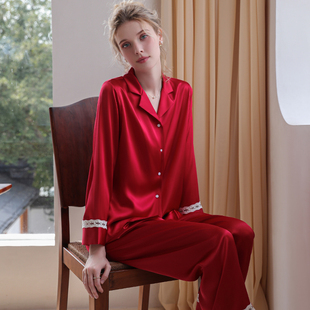 冰丝结婚夏新婚丝绸本命年新娘套装 2025年新款 红色睡衣女春秋夏季