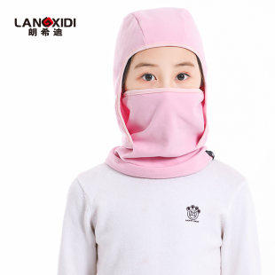 冬保暖儿童帽子防风滑雪护脸罩挡风防寒面罩骑行头套全脸头巾一体