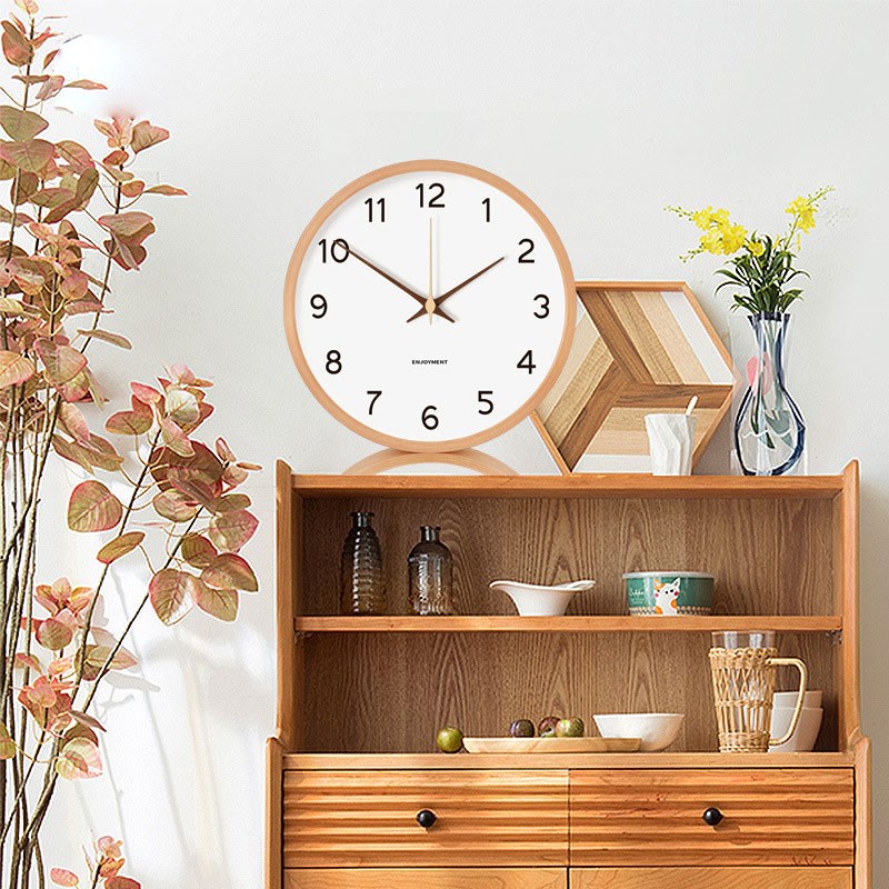 实木钟表桌面台钟座钟电子石英时钟客厅家用台式现代坐钟简约摆钟