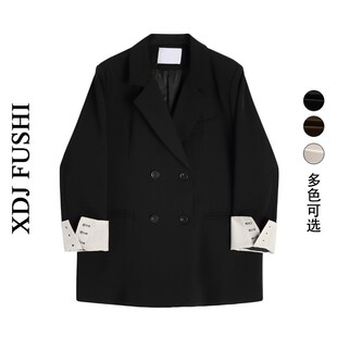 气质休闲西装 小个子宽松中长款 外套女装 2024新款 西服上衣 春款 韩版