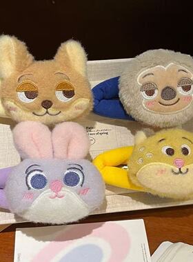 可爱卡通发卡疯狂动物城发夹掰掰夹秋冬毛绒尼克朱迪豹警官刘海夹