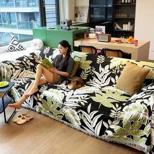 雪尼尔高级感轻奢沙发防滑盖布巾全包万能四季通用防猫抓沙发毯套