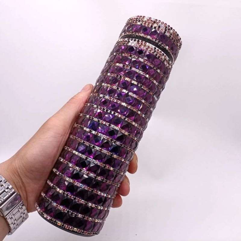 速发厂家新品新款镶钻保温杯钻石带茶漏杯子创业时尚304不锈钢保