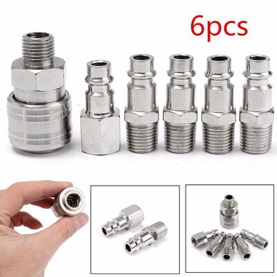 极速6Pcsd Hardening steel Euro Air Line Hose Compressor Fitt