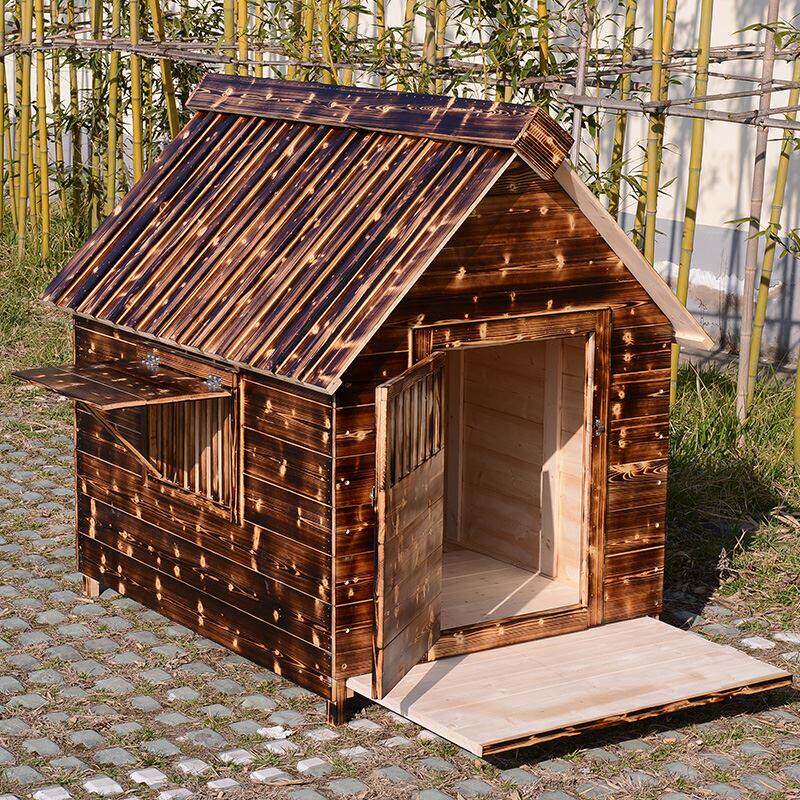 极速包邮新款室外狗屋实木宠物房别墅四季防雨防水V狗窝L大型犬宠