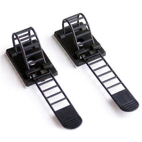 极速20pcs Sticky Adjustable WireC Ties Cable Clips Clamp Sel