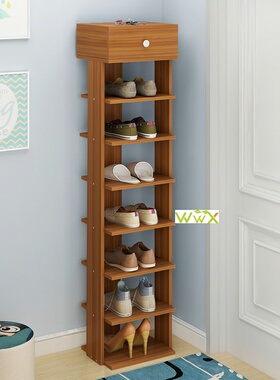 极速Wooden Shoe Rack Hallway Vzertical Space-saving Shoes Sh