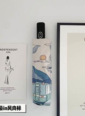 极速inas气质文艺全自动雨伞摺叠晴雨两用男女遮阳伞晒抗UV遮阳伞