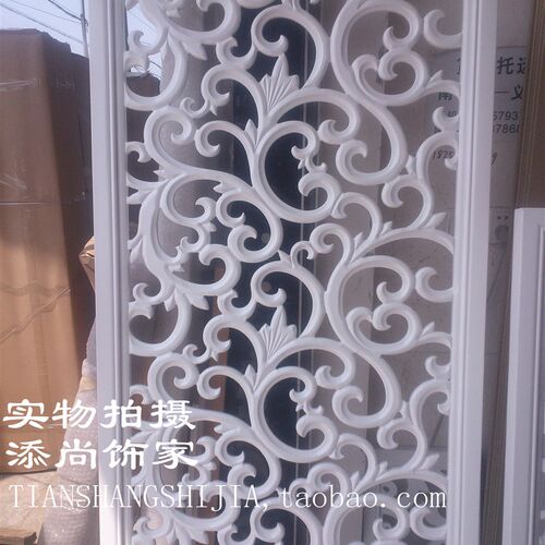 新品现代风格吊顶灯带玄关背景客厅屏风密度板Q镂空隔断花格通雕