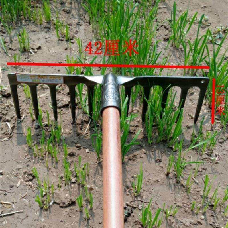 极速子耙具搂草多功能钢扒子铁钉子农F用九齿子长除草VW爬.农铁趴